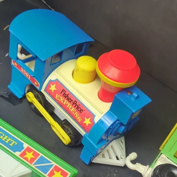 #1 OG Vintage 1973 Fisher Price #991 Little People Train 2581 figures& animals - Picture 13 of 16